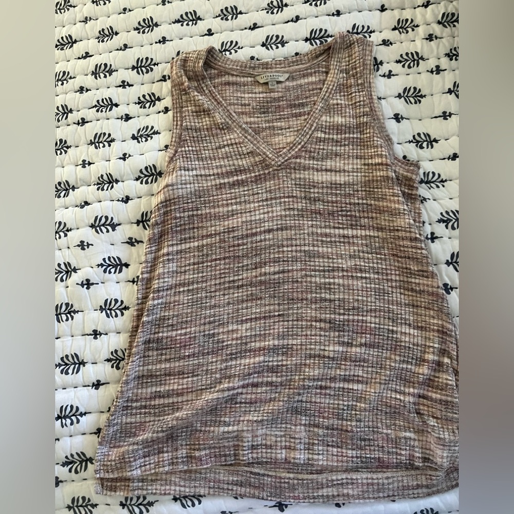 Liverpool multicolor tank for fall sz L